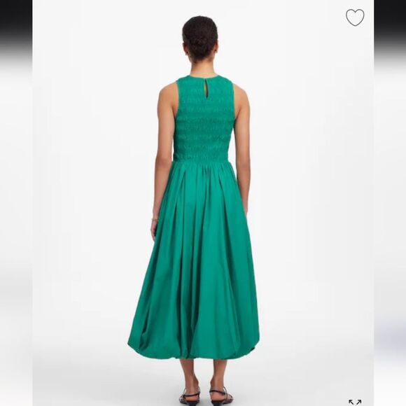 NWT Madewell Dress Melody Bubble-Hem Smocked Midi Poplin Verdant Green Size M - Picture 16 of 16